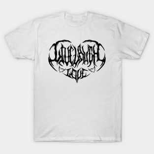 Black Live Laugh Love Death Metal Logo T-Shirt